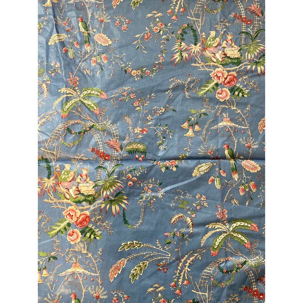 Deborah Dancer for Fabriyaz toile fabric vintage swatch 2 yards light weight
